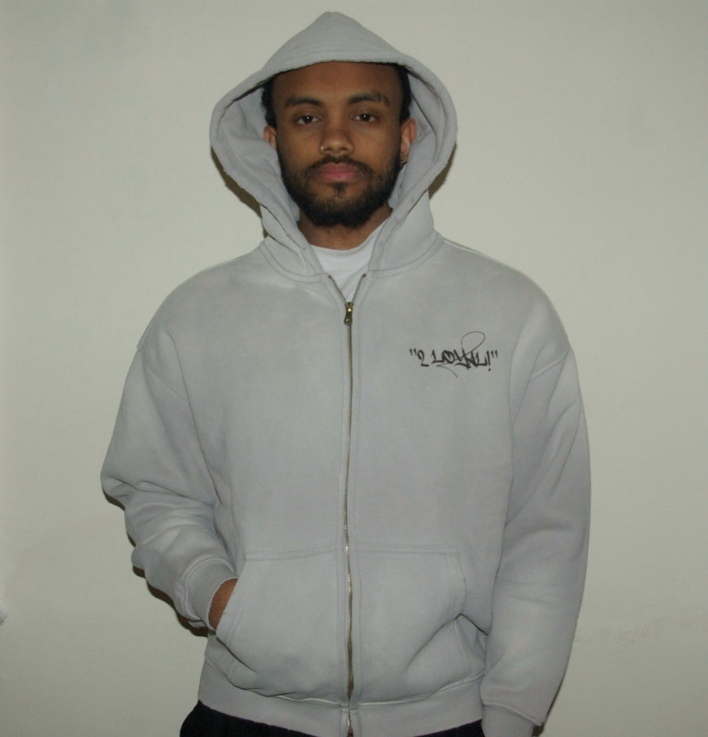 "2LOYAL!" GREY ZIPUP HOODIE